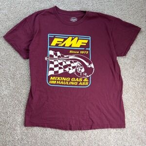 FMF Racing Shirt Mens Large Red Mixing Gas Hauling Ass Motocross Tee T-Shirt